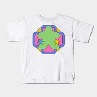 Colorful 90s Retro Board Game Meeple Kids T-Shirt